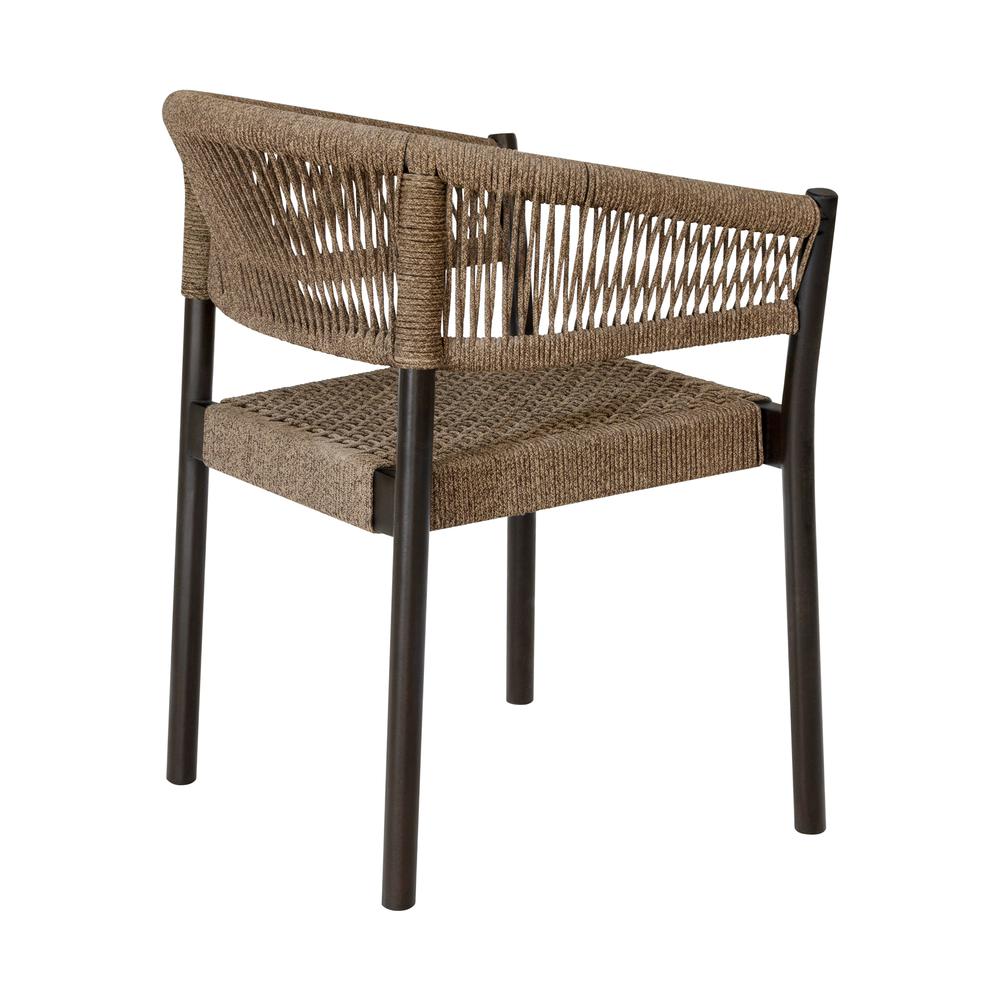 Doris Outdoor Patio Dining Chair in Dark Eucalyptus Wood - Set of 2. Picture 5