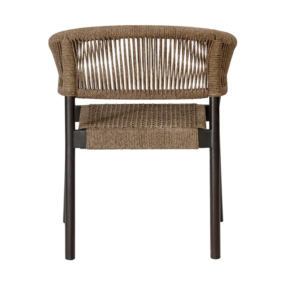 Doris Outdoor Patio Dining Chair in Dark Eucalyptus Wood - Set of 2. Picture 6