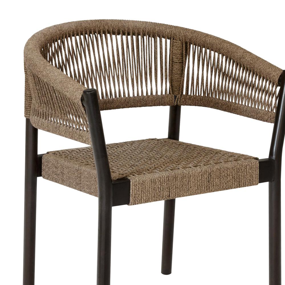 Doris Outdoor Patio Dining Chair in Dark Eucalyptus Wood - Set of 2. Picture 7