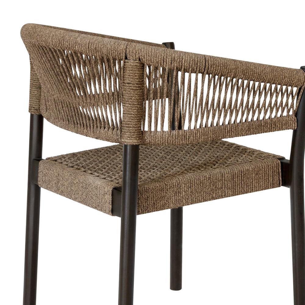 Doris Outdoor Patio Dining Chair in Dark Eucalyptus Wood - Set of 2. Picture 8