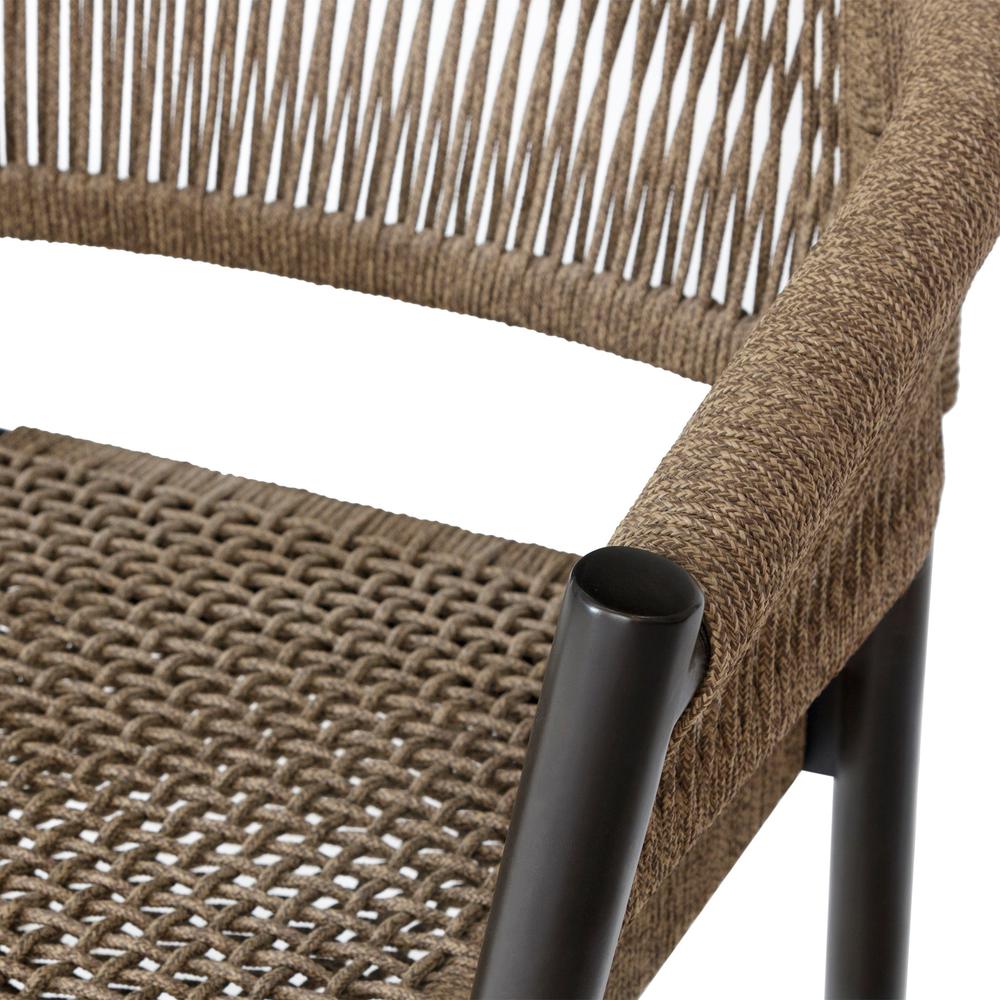 Doris Outdoor Patio Dining Chair in Dark Eucalyptus Wood - Set of 2. Picture 9
