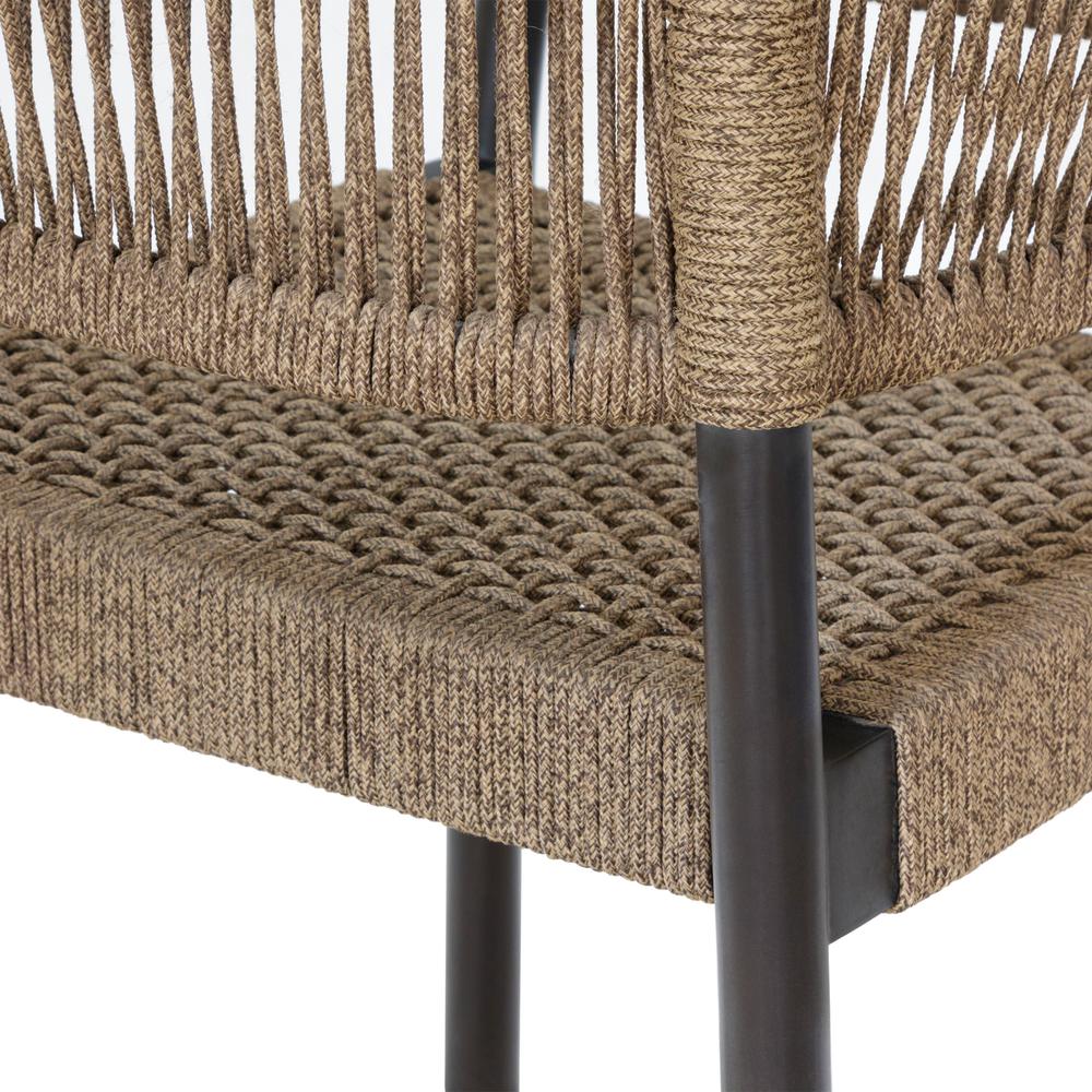 Doris Outdoor Patio Dining Chair in Dark Eucalyptus Wood - Set of 2. Picture 10