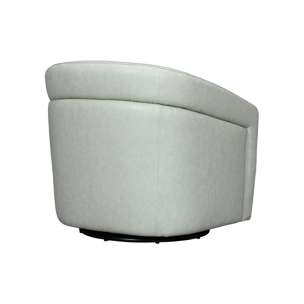 Desi Mint Leather Swivel Accent Chair. Picture 3