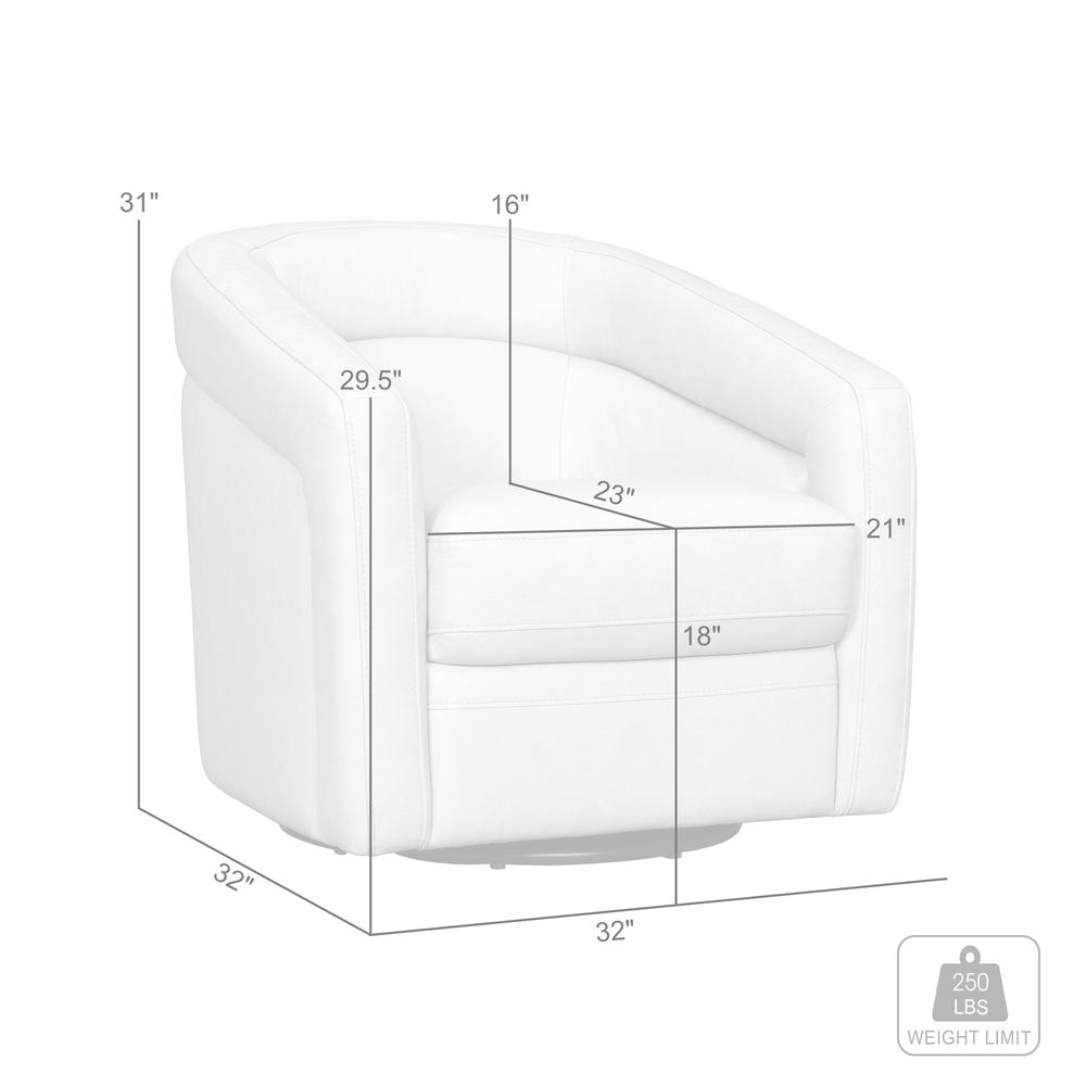 Desi Mint Leather Swivel Accent Chair. Picture 8