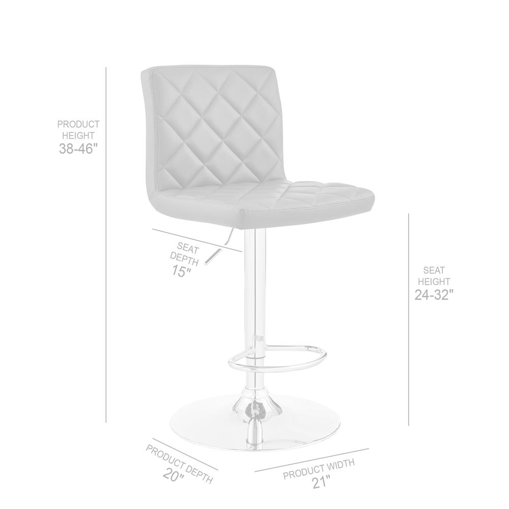 The Duval Adjustable Gray Faux Leather Swivel Bar Stool. Picture 2
