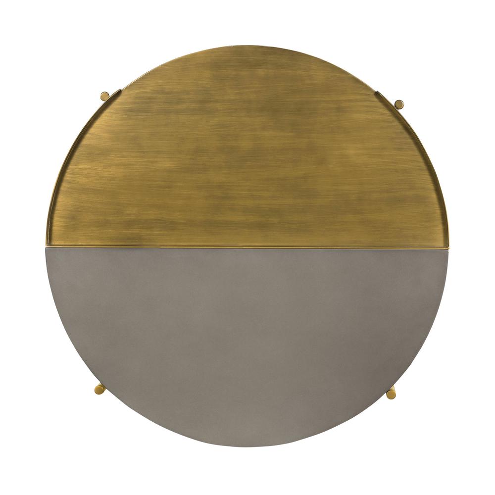 Dua Grey Concrete Coffee Table with Antique Brass, N/A. Picture 4