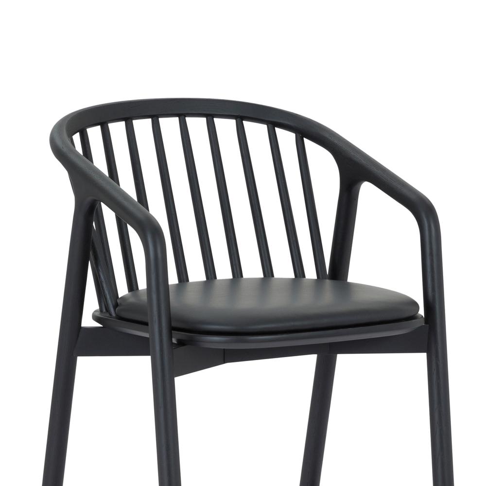 Echo Black Oak Wood and Faux Leather Bar Stool. Picture 5