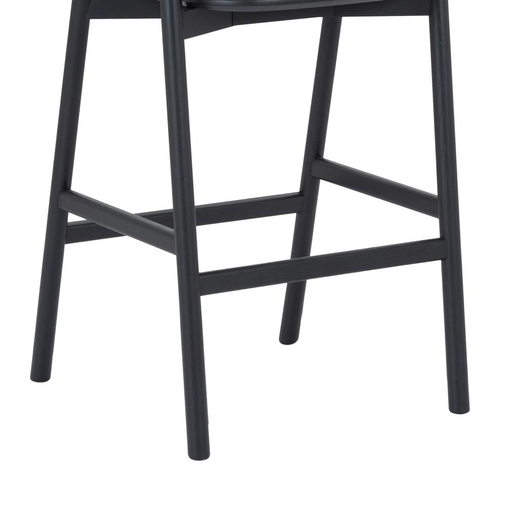 Echo Black Oak Wood and Faux Leather Bar Stool. Picture 7