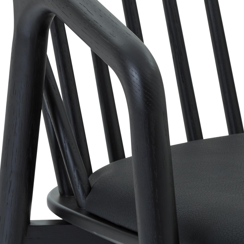 Echo Black Oak Wood and Faux Leather Bar Stool. Picture 8