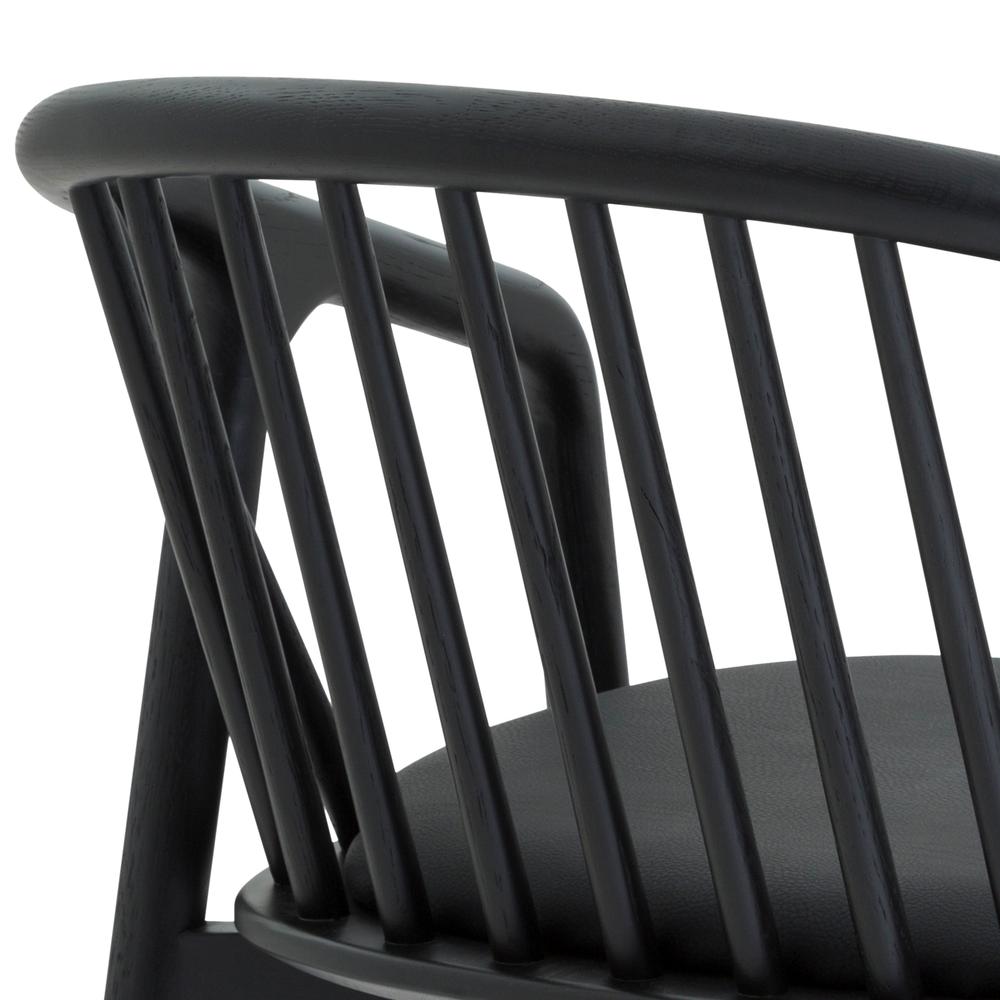 Echo Black Oak Wood and Faux Leather Bar Stool. Picture 9