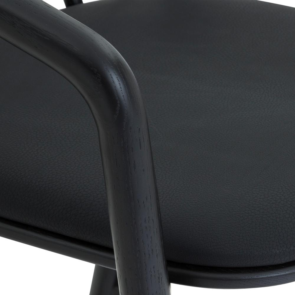 Echo Black Oak Wood and Faux Leather Bar Stool. Picture 10