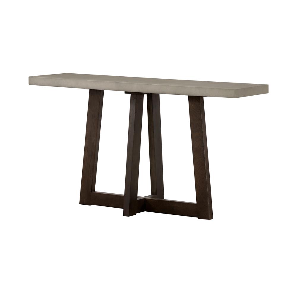 Elodie Grey Concrete and Dark Grey Oak Rectangle Console Table. Picture 1