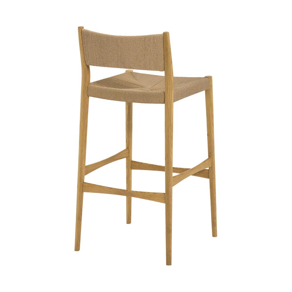 Erie Woven Paper Cord and Oak Wood Counter Stool. Picture 4
