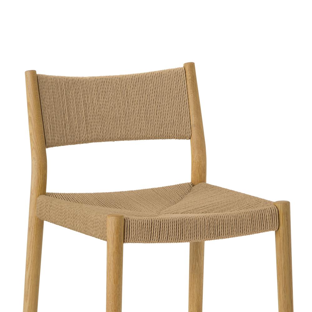 Erie Woven Paper Cord and Oak Wood Counter Stool. Picture 5