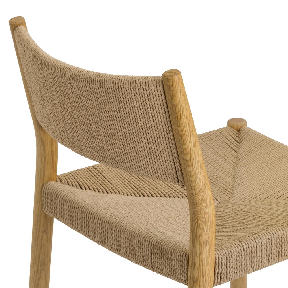 Erie Woven Paper Cord and Oak Wood Counter Stool. Picture 9