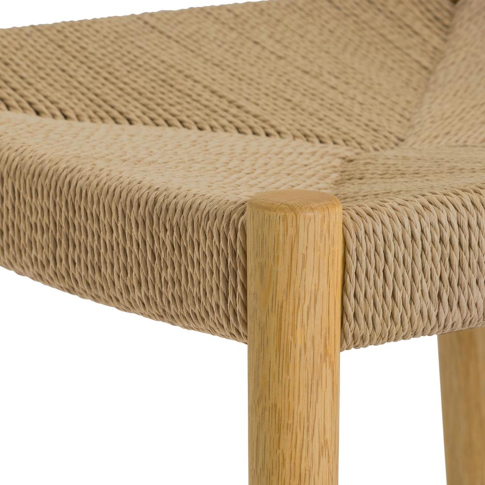 Erie Woven Paper Cord and Oak Wood Counter Stool. Picture 10
