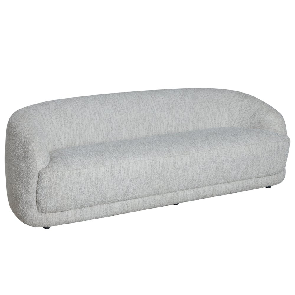 Figueroa 90 in. 3-Seater Sofa in Snow Fleck Fabric with Oval Seat and Slope Arms. Picture 1