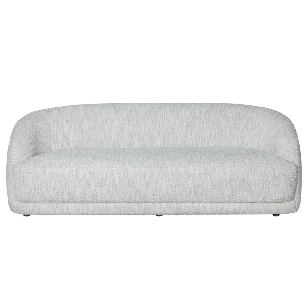 Figueroa 90 in. 3-Seater Sofa in Snow Fleck Fabric with Oval Seat and Slope Arms. Picture 2