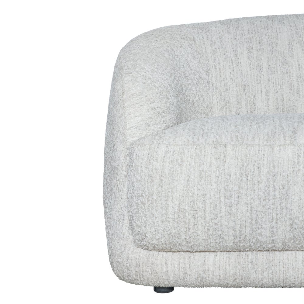 Figueroa 90 in. 3-Seater Sofa in Snow Fleck Fabric with Oval Seat and Slope Arms. Picture 4