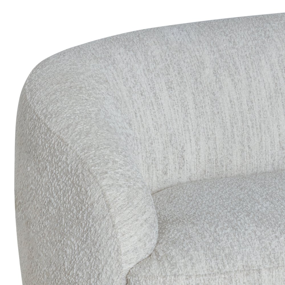 Figueroa 90 in. 3-Seater Sofa in Snow Fleck Fabric with Oval Seat and Slope Arms. Picture 5