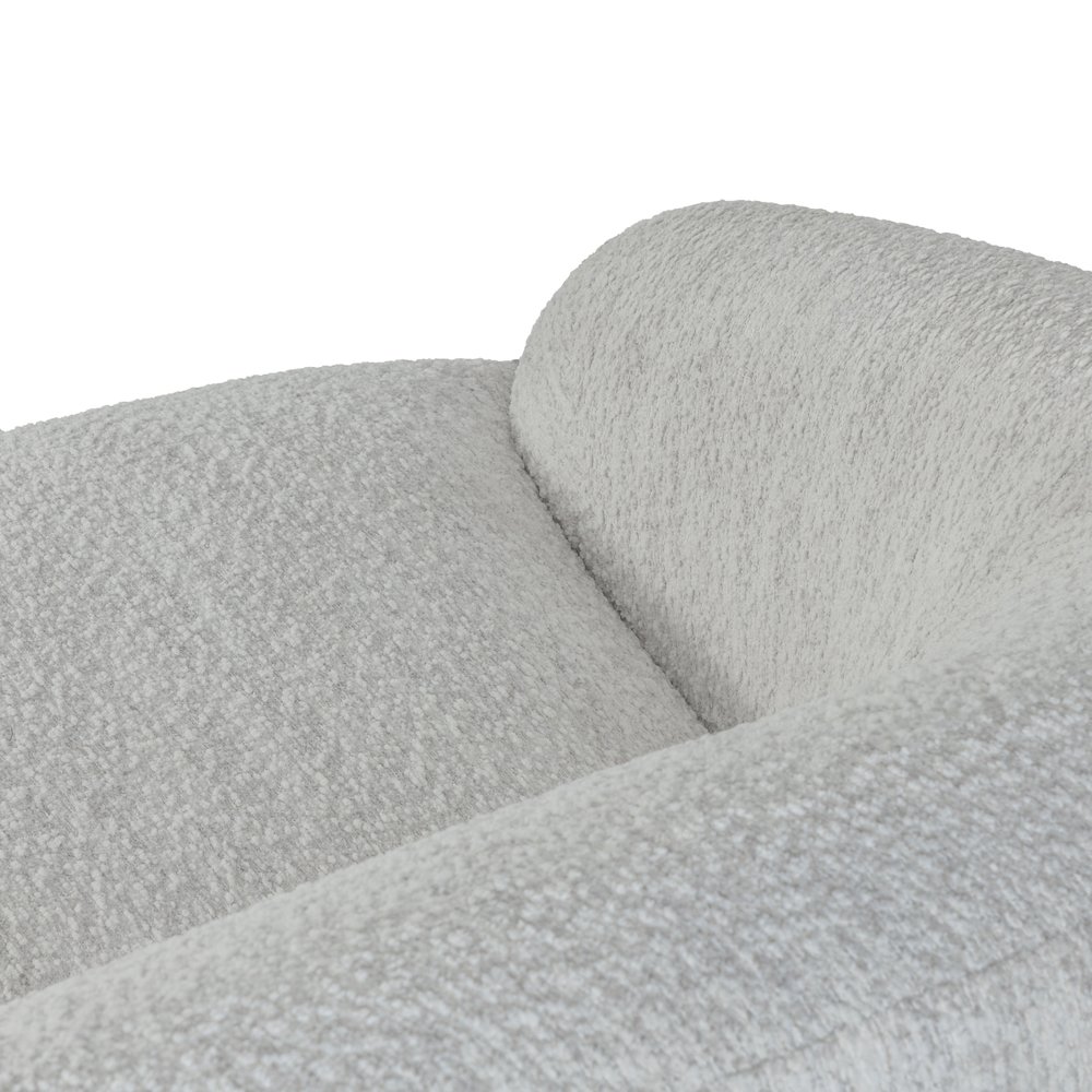 Figueroa 90 in. 3-Seater Sofa in Snow Fleck Fabric with Oval Seat and Slope Arms. Picture 6