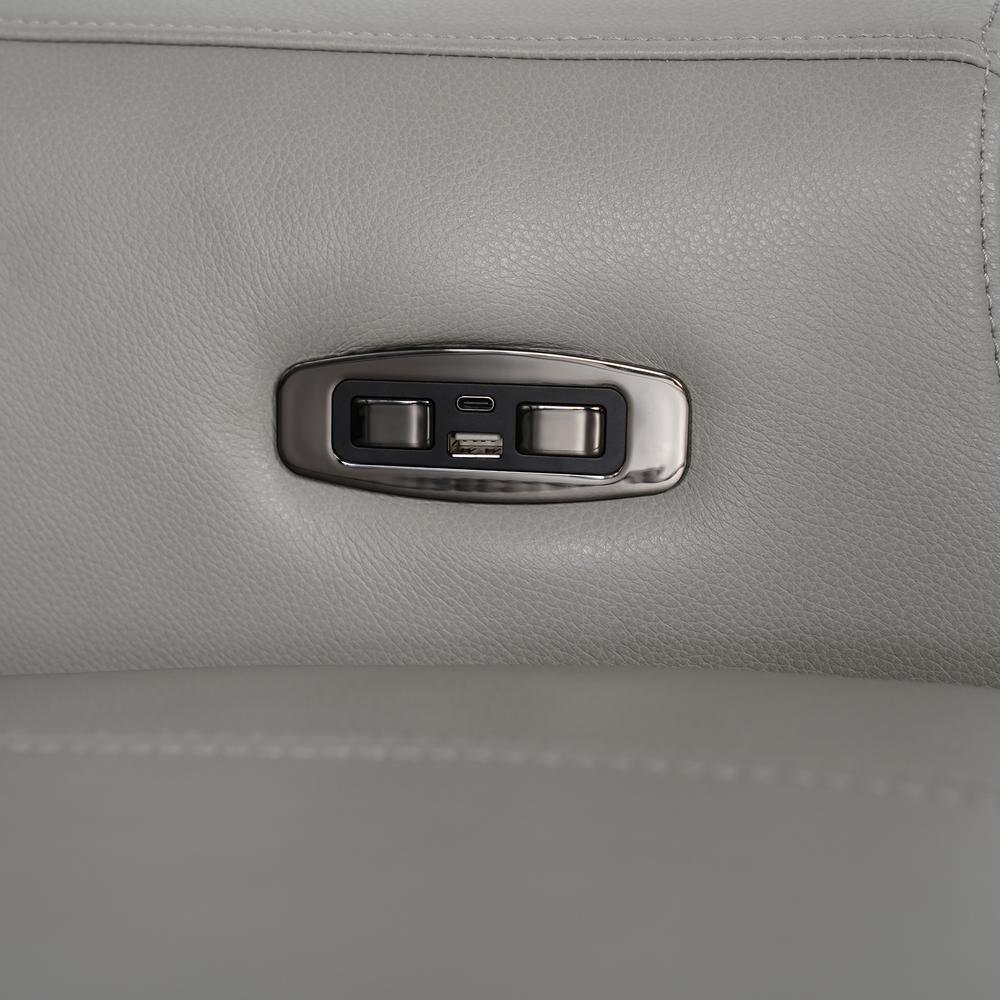 Felicity 84" Zero Gravity Power Reclining Sofa in Silver Leather. Picture 9
