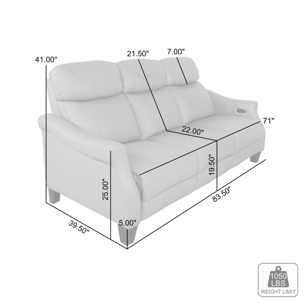 Felicity 84" Zero Gravity Power Reclining Sofa in Silver Leather. Picture 12
