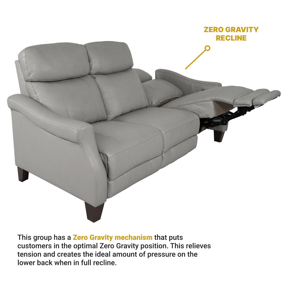 Felicity 84" Zero Gravity Power Reclining Sofa in Silver Leather. Picture 11