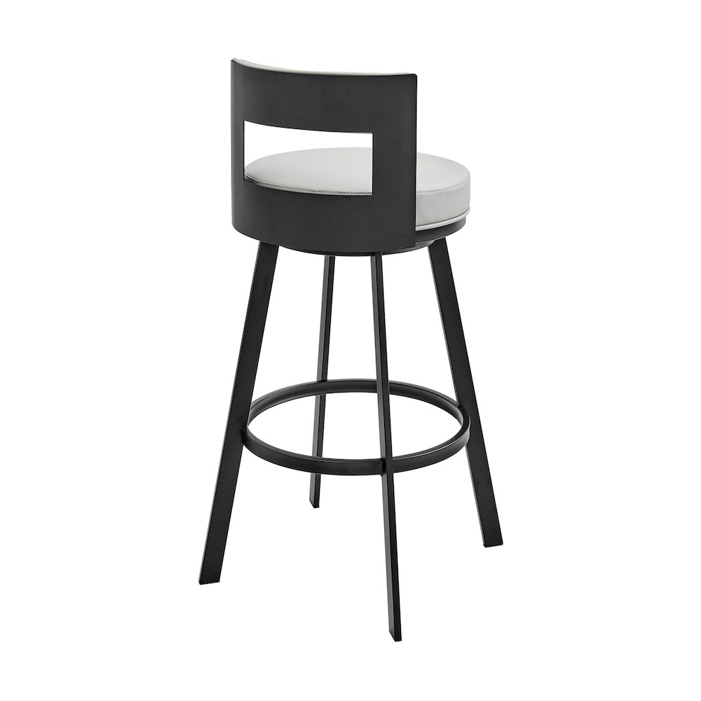 Flynn Swivel Counter or Bar Stool in Faux Leather and Metal. Picture 4