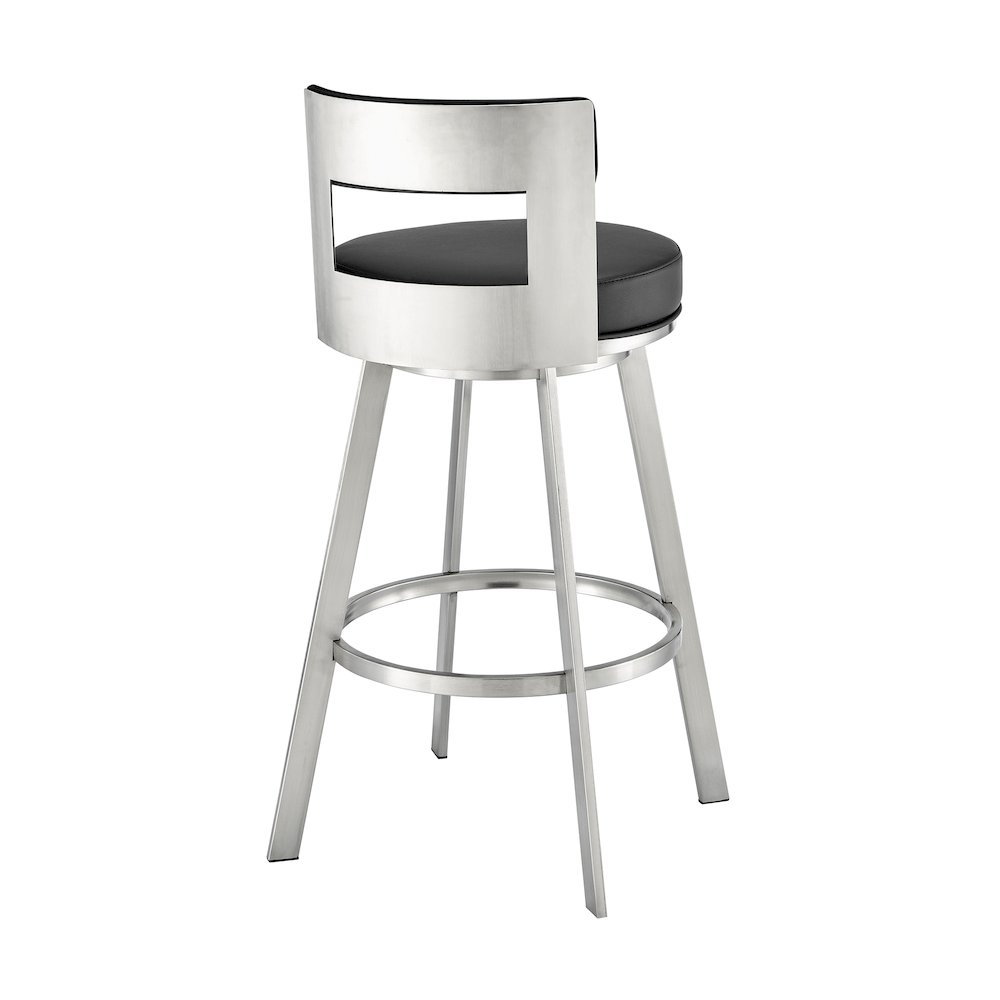 Flynn Swivel Counter or Bar Stool in Faux Leather and Metal. Picture 4