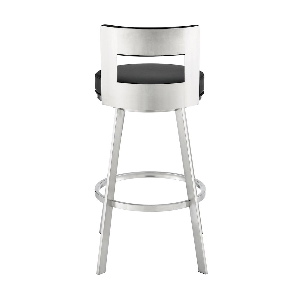 Flynn Swivel Counter or Bar Stool in Faux Leather and Metal. Picture 5
