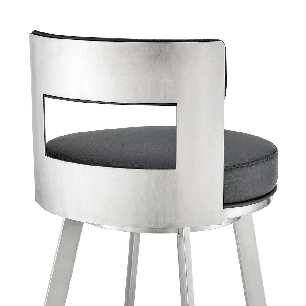 Flynn Swivel Counter or Bar Stool in Faux Leather and Metal. Picture 7