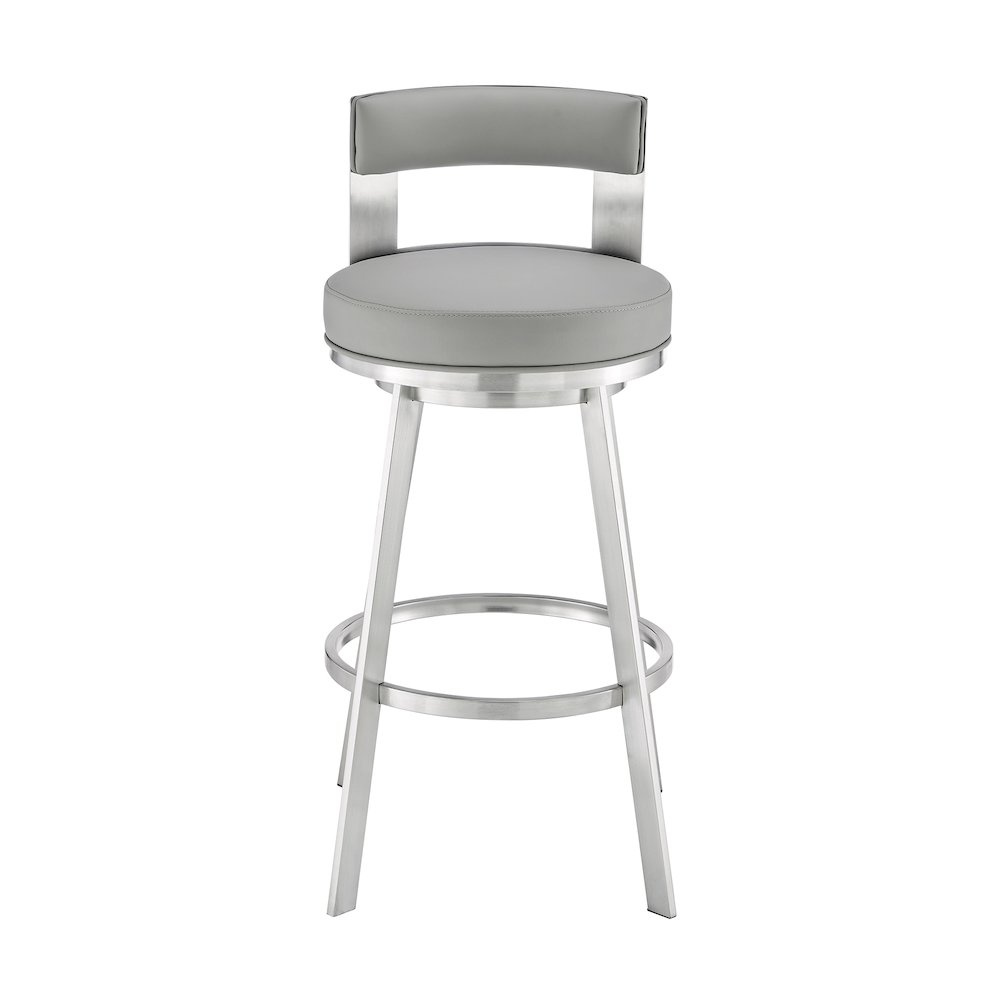 Flynn Swivel Counter or Bar Stool in Faux Leather and Metal. Picture 2