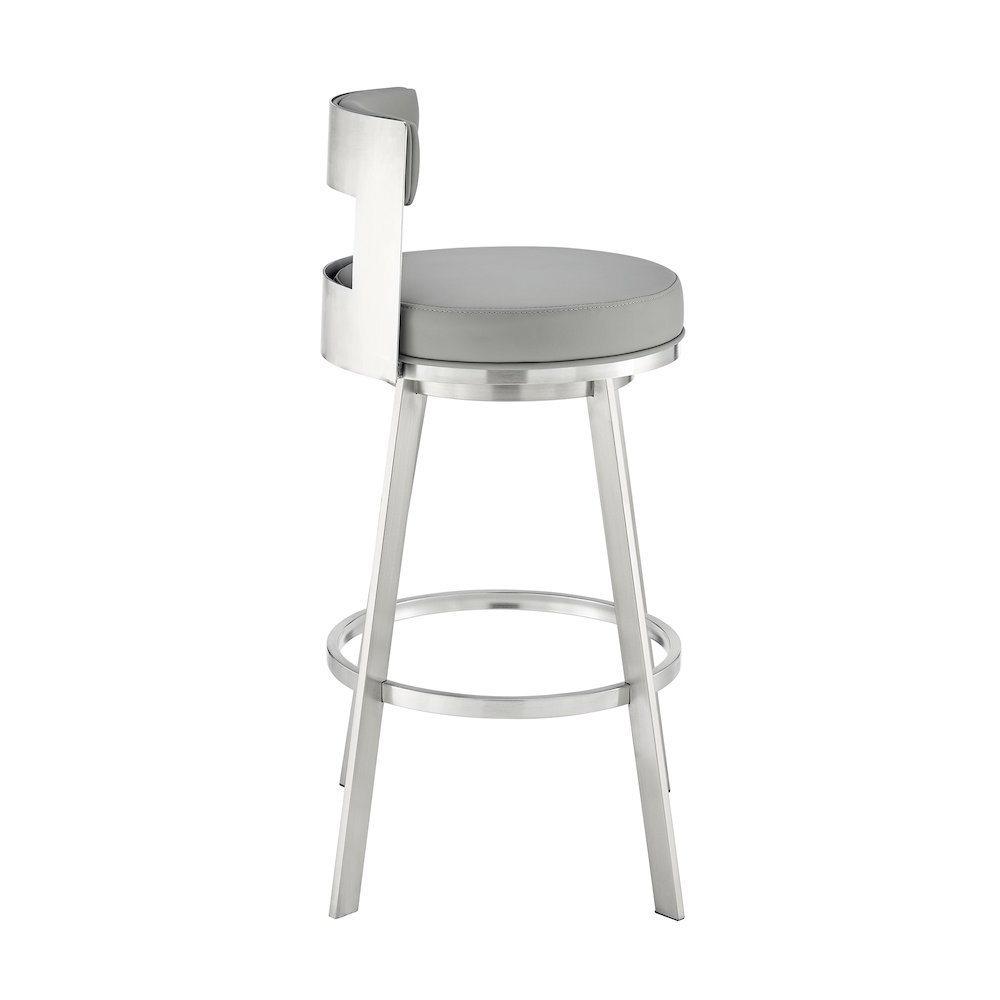 Flynn Swivel Counter or Bar Stool in Faux Leather and Metal. Picture 3