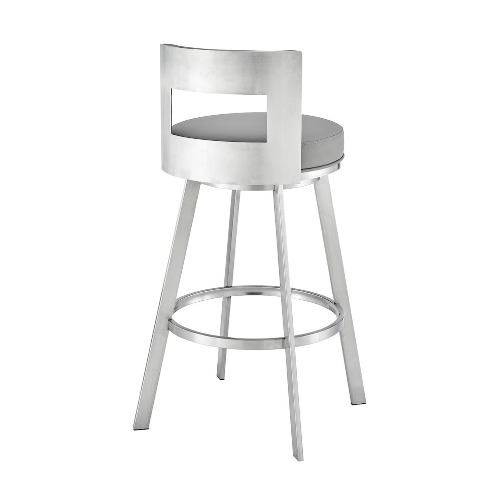 Flynn Swivel Counter or Bar Stool in Faux Leather and Metal. Picture 4