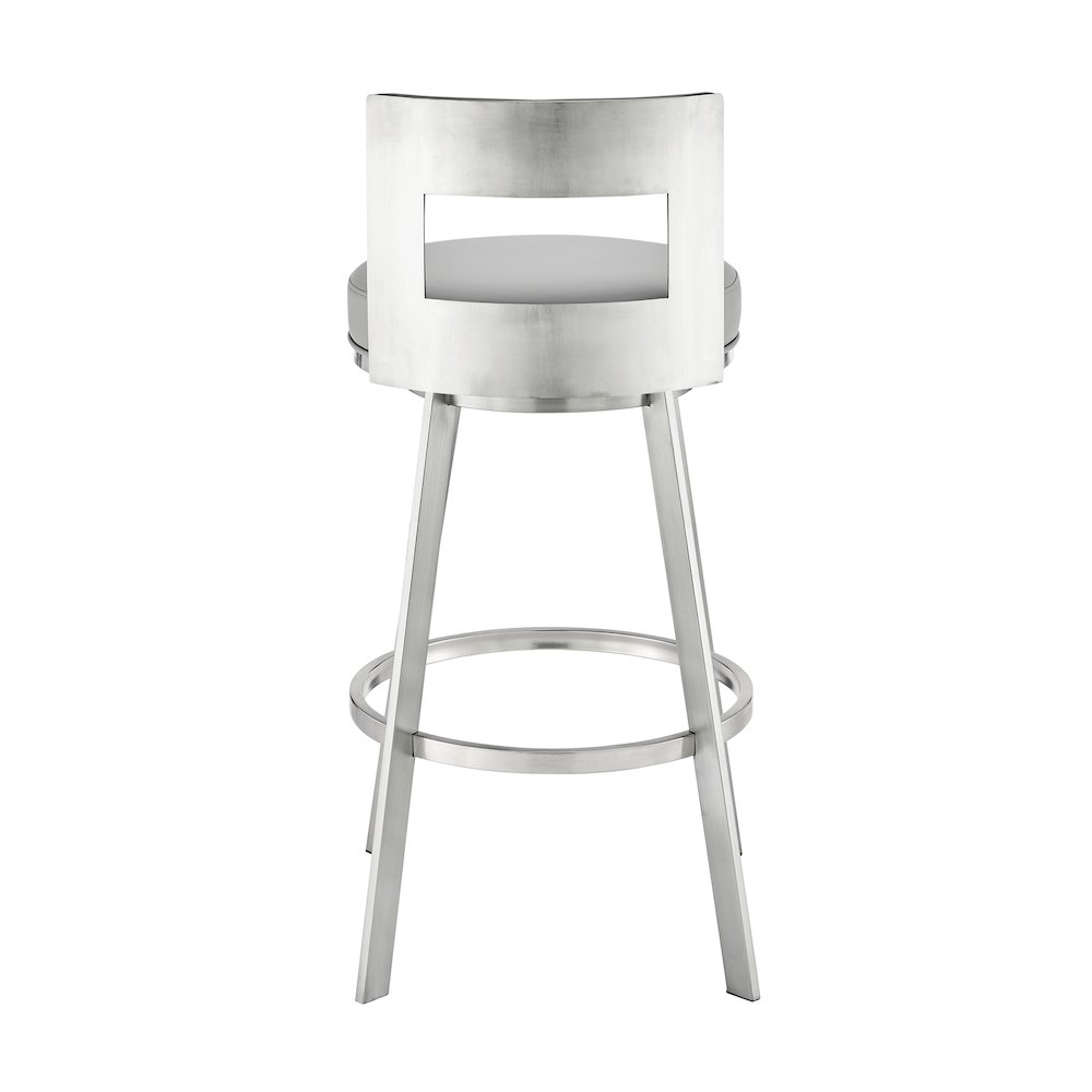 Flynn Swivel Counter or Bar Stool in Faux Leather and Metal. Picture 5