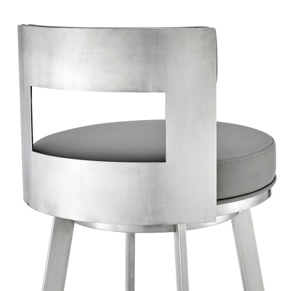 Flynn Swivel Counter or Bar Stool in Faux Leather and Metal. Picture 7