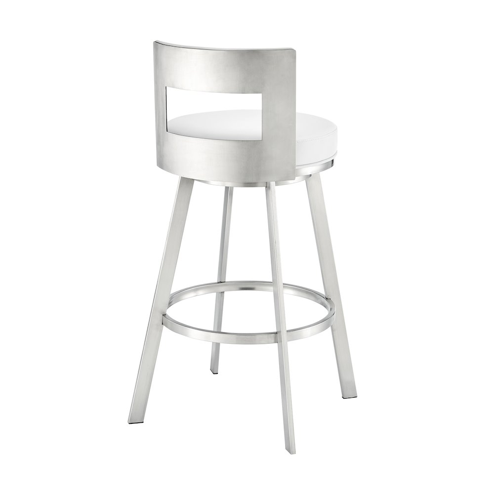 Flynn Swivel Counter or Bar Stool in Faux Leather and Metal. Picture 4