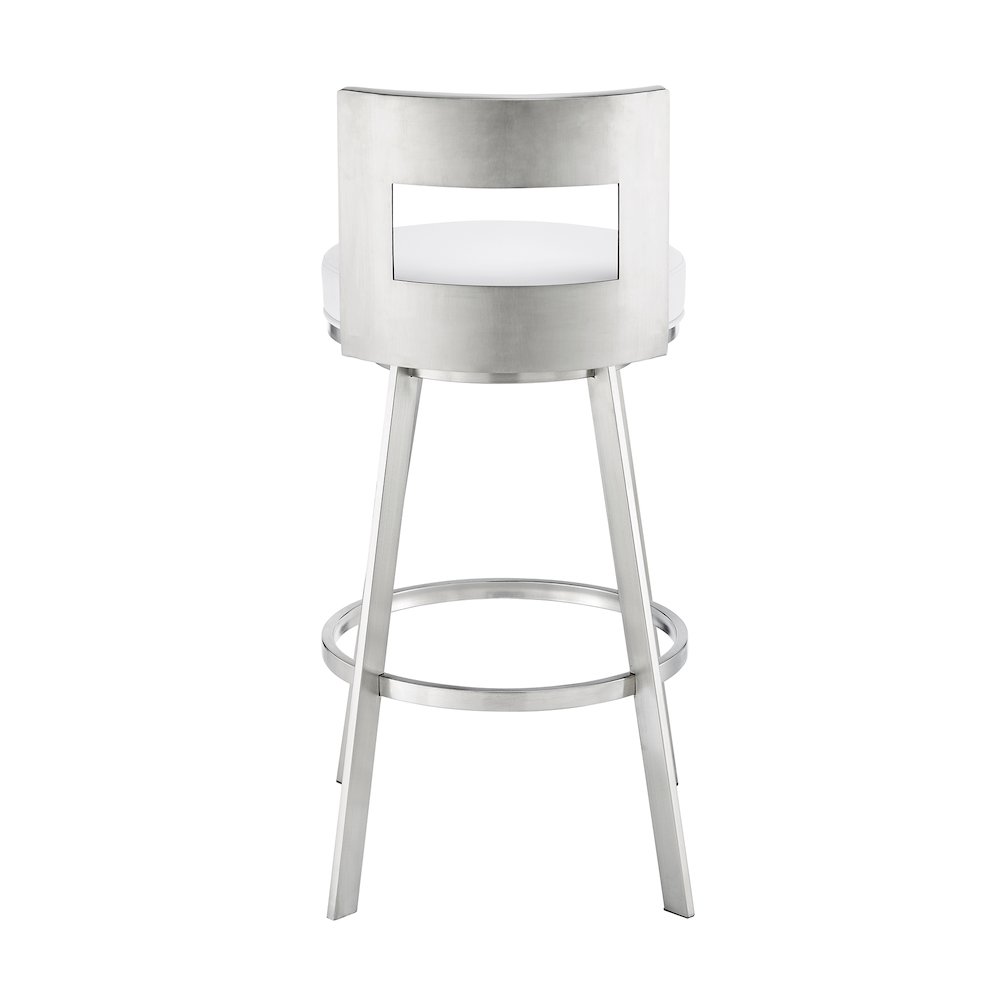 Flynn Swivel Counter or Bar Stool in Faux Leather and Metal. Picture 5
