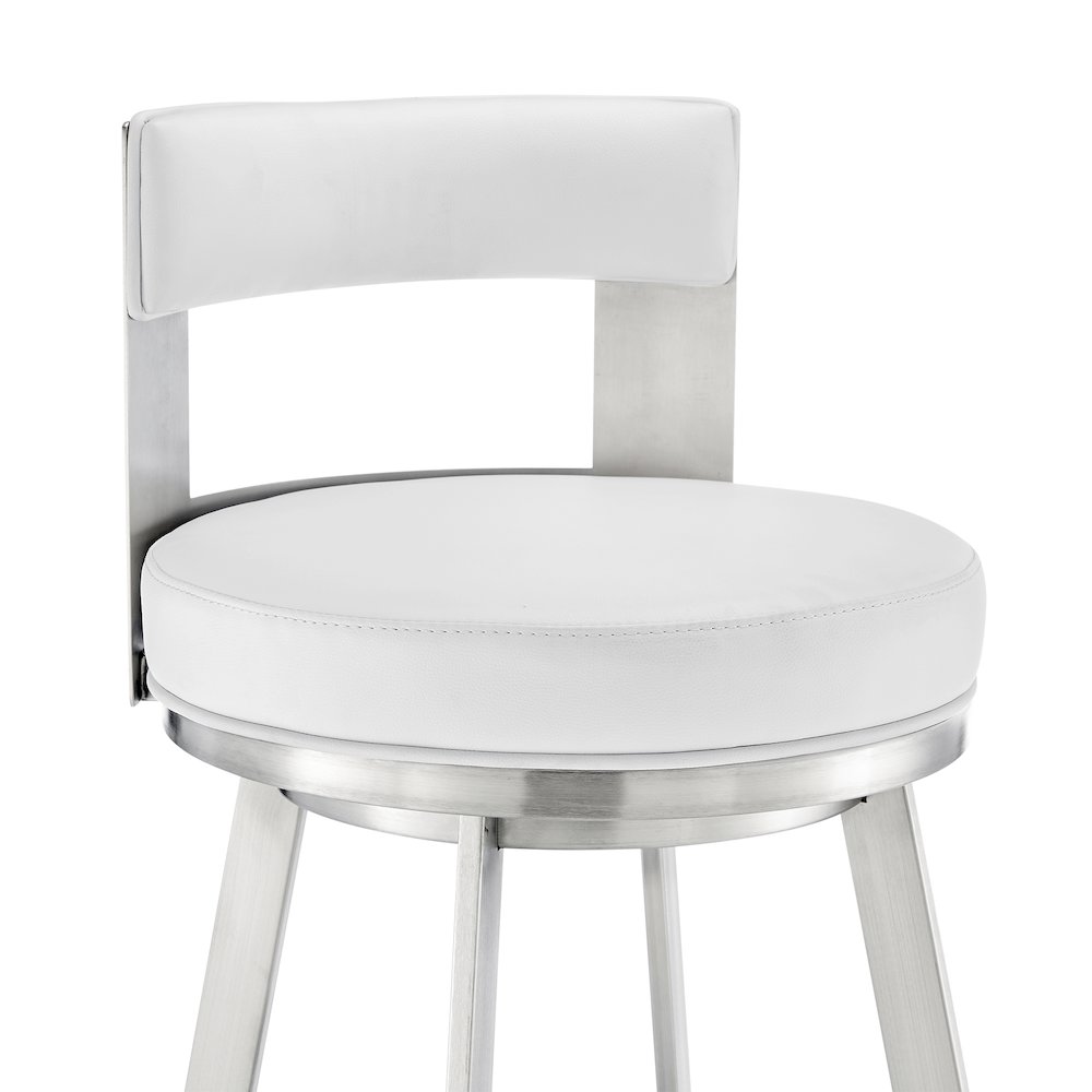 Flynn Swivel Counter or Bar Stool in Faux Leather and Metal. Picture 6