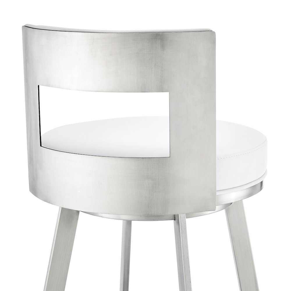 Flynn Swivel Counter or Bar Stool in Faux Leather and Metal. Picture 7