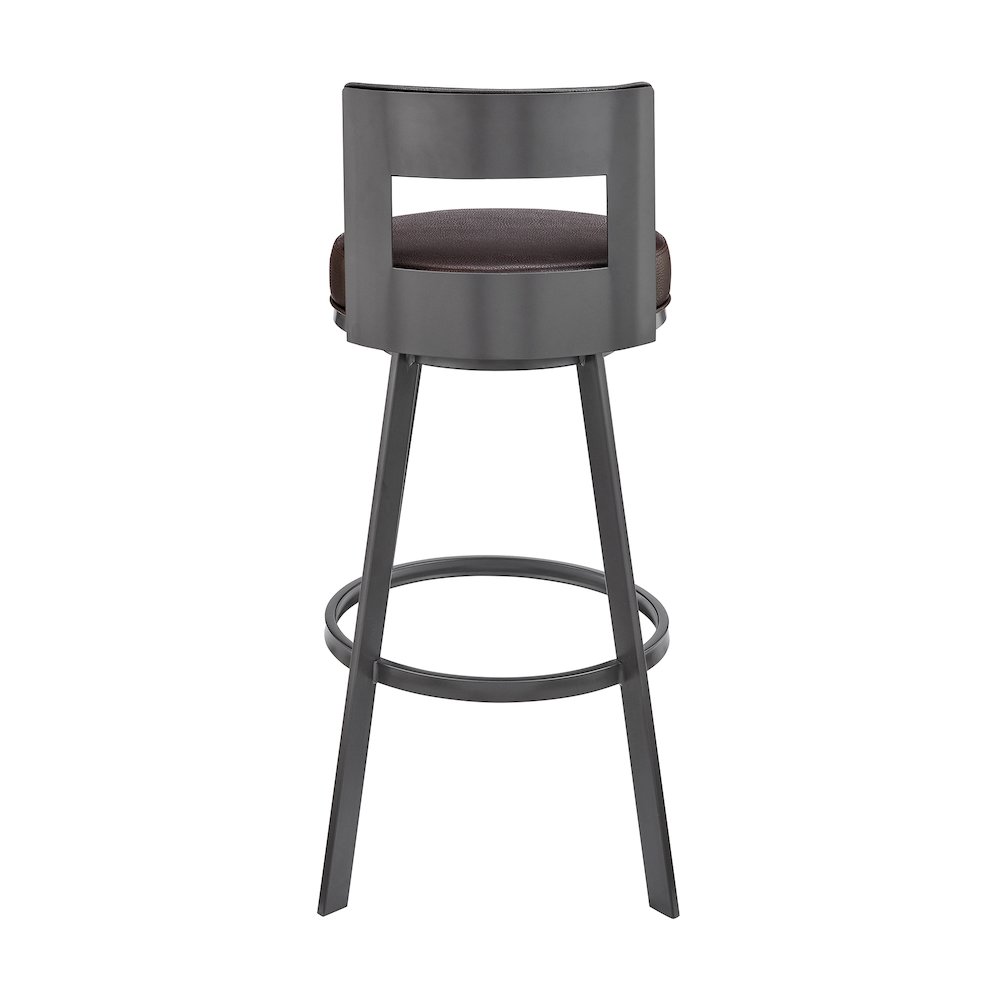 Flynn Swivel Counter or Bar Stool in Faux Leather and Metal. Picture 5