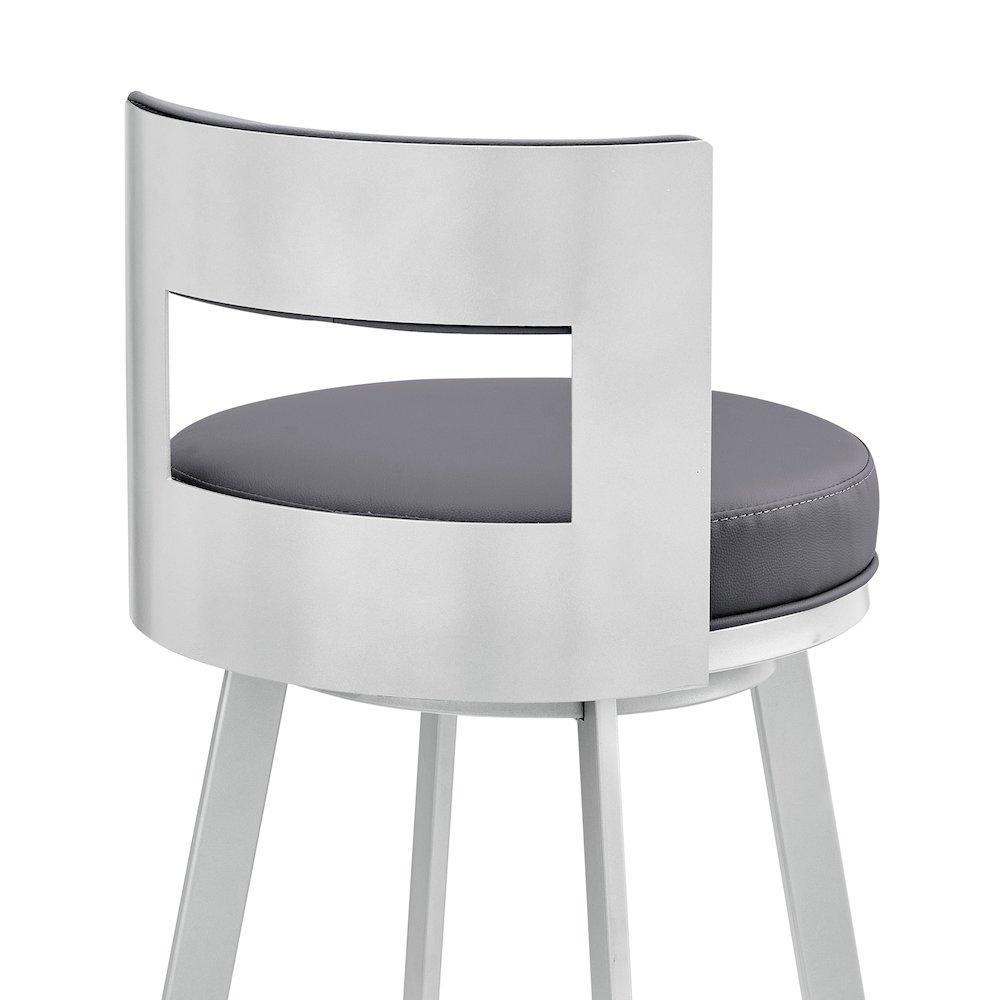 Flynn Swivel Counter or Bar Stool in Faux Leather and Metal. Picture 7