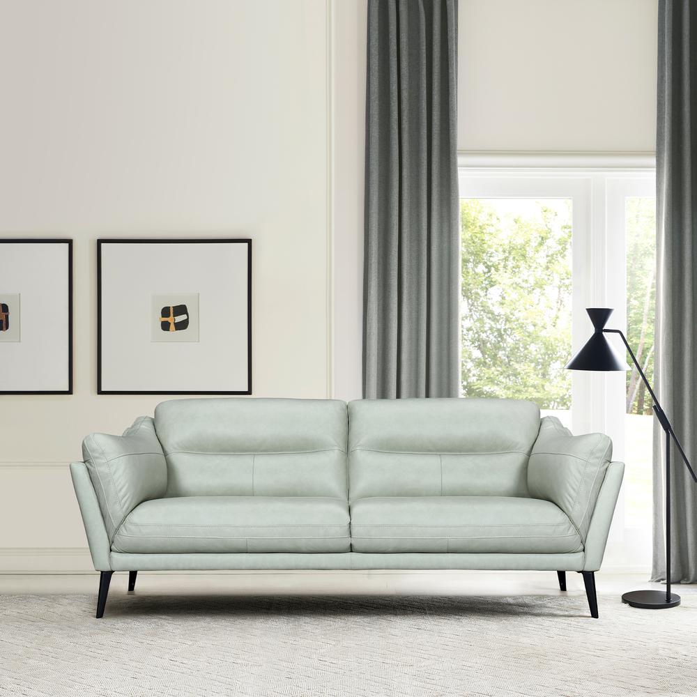 Franz Mint Leather Sofa. Picture 9