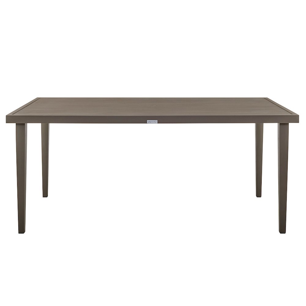 Grenada Outdoor Aluminum Gray Rectangle Dining Table. Picture 1
