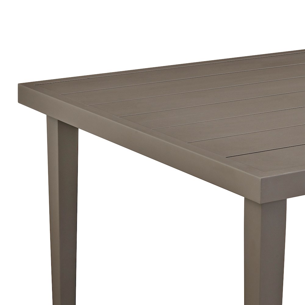 Grenada Outdoor Aluminum Gray Rectangle Dining Table. Picture 3