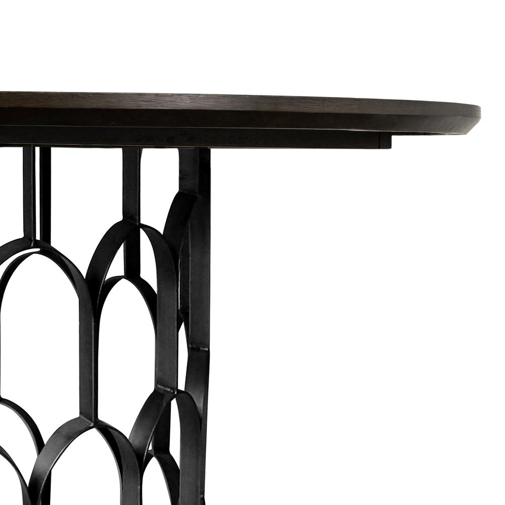 Gatsby Oak and Metal Round Dining Table. Picture 3