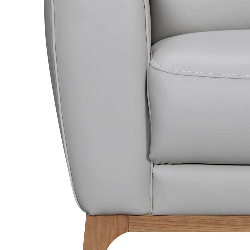 Greyson 83" Dove Gray Leather Sofa. Picture 4
