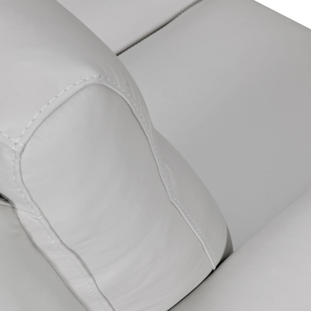 Greyson 83" Dove Gray Leather Sofa. Picture 6