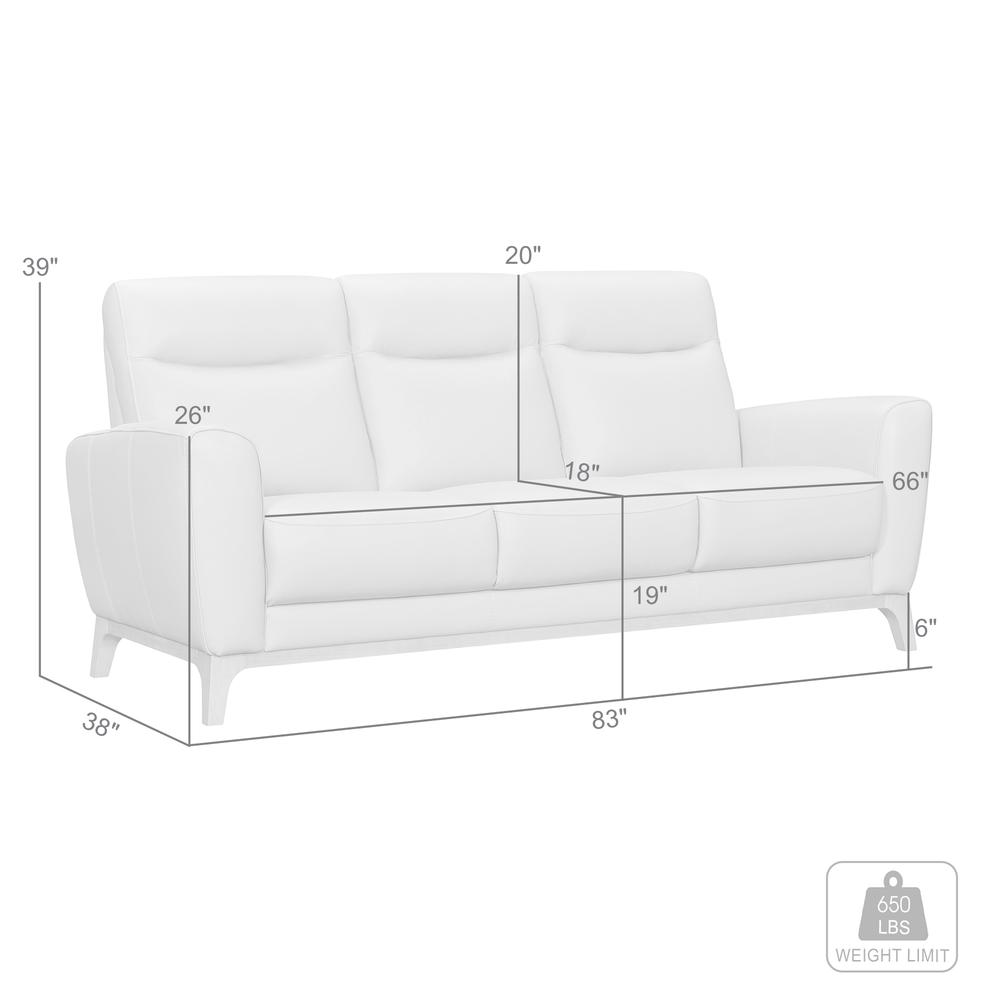 Greyson 83" Dove Gray Leather Sofa. Picture 8